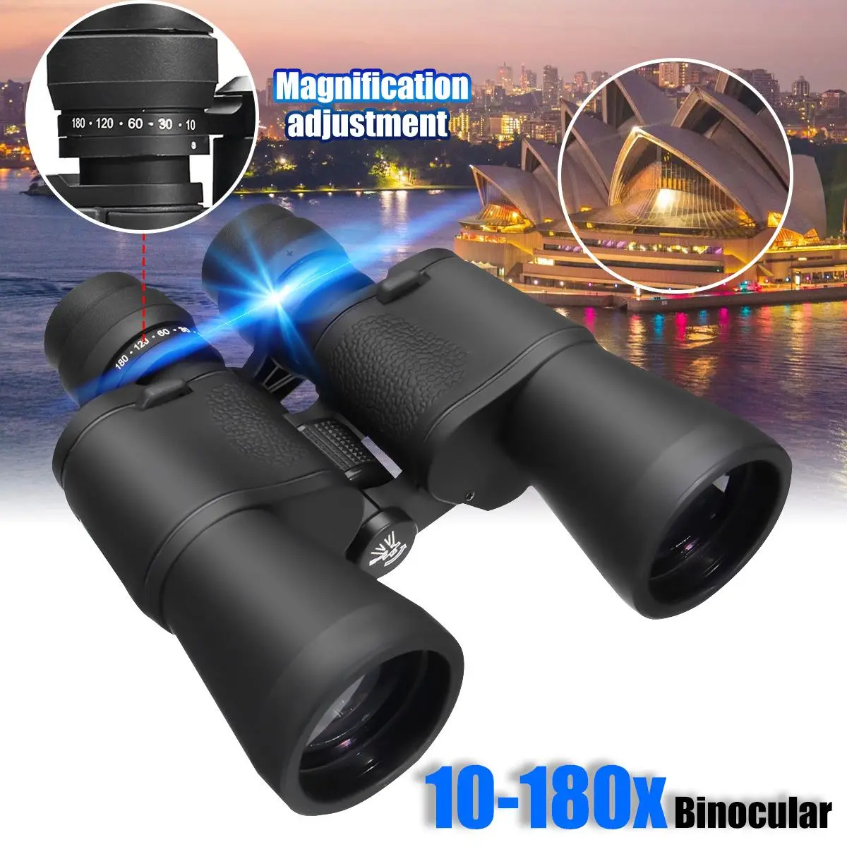 10-180x100 HD оптический зум бинокль низкий светильник ночного видения широкоугольный телескоп Magification регулировка для наружной охоты