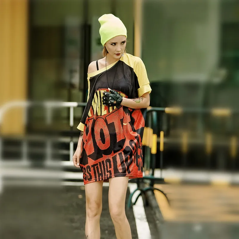 harajuku t shirt women Tide Brand Streetwear Short sleeve Top Street Loose Letter Print tshirt Hip Hop Punk Dance Rock Clothes | Женская