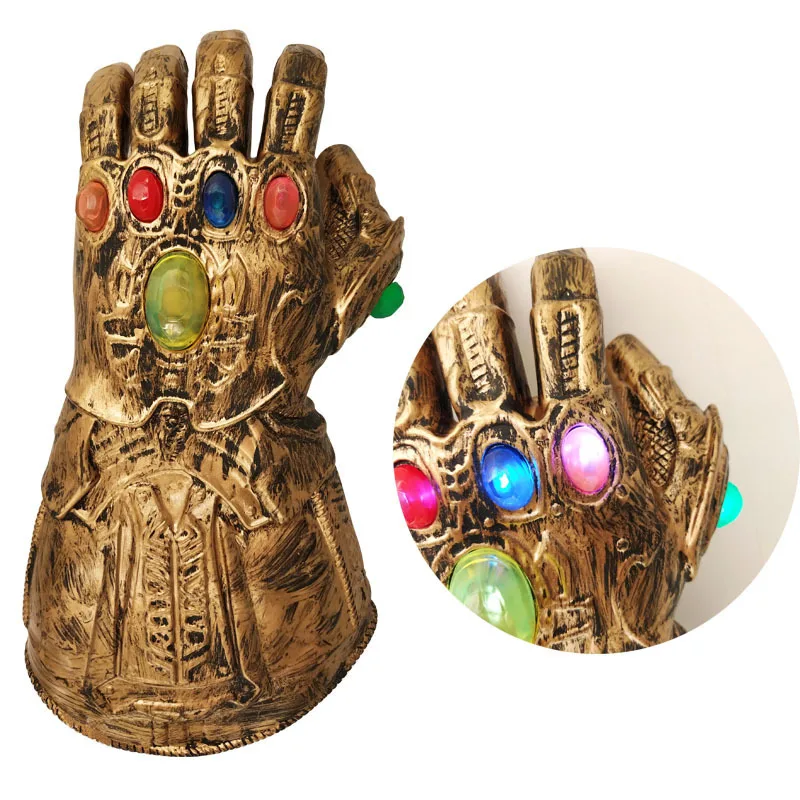 Латексные перчатки Thanos Infinity Gauntlet с светильник для косплея Железного человека