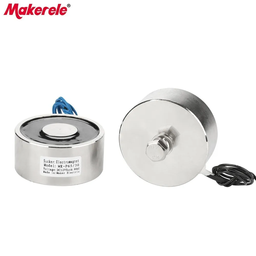 MK65/30 DC 6V 12V 24V Электромагнит Холдинг Электрический магнит подъема 80 KG/800N