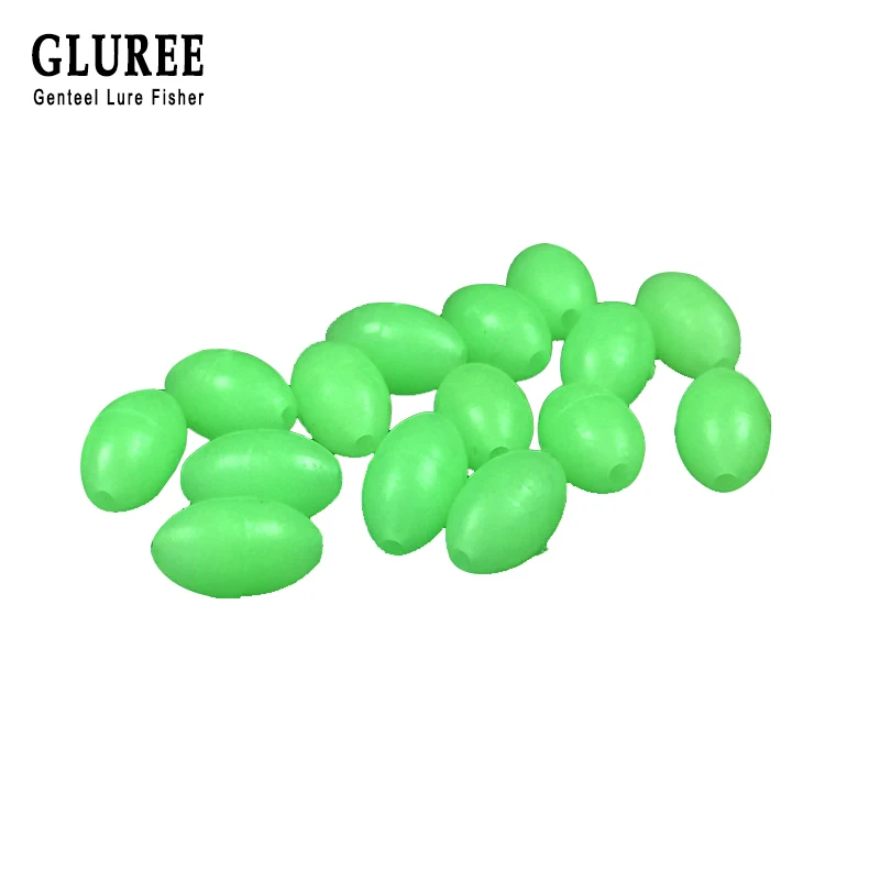GLUREE 100 шт./лот светящиеся бусины космические бобы овальные Твердые плавающие