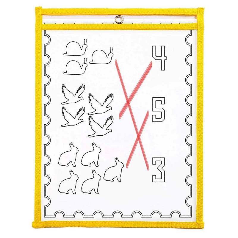 

30 Multicolored Dry Erase Pockets,Oversize 10 X 13 Pockets,Perfect For Classroom Organization,Reusable Dry Erase Pockets,Teach