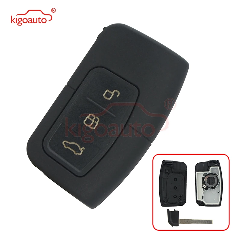Чехол для смарт ключей Kigoauto 3 кнопки Ford Focus Mondeo C Max включен Аварийный ключ HU101|Ключ