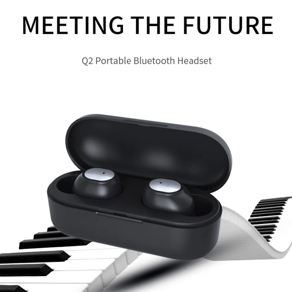 KISSCASE Q2 TWS 3D стерео звук Bluetooth V5.0 наушники Беспроводная гарнитура с микрофоном для