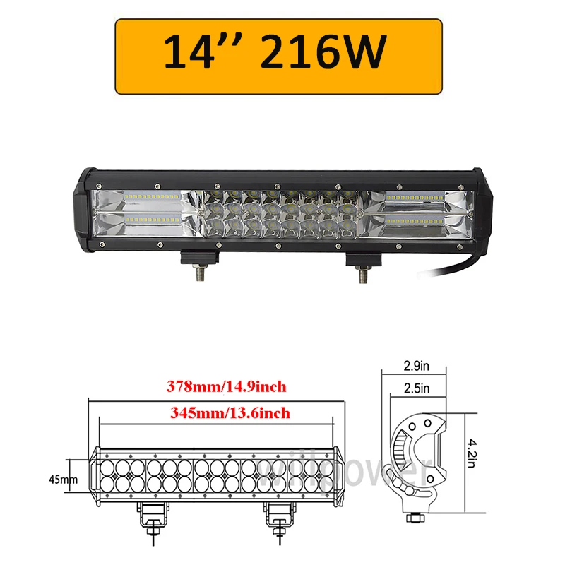 Auxtings 14 &quot17&quot 20 &quot23&quot 3 рядный светодиодный световой бар внедорожный