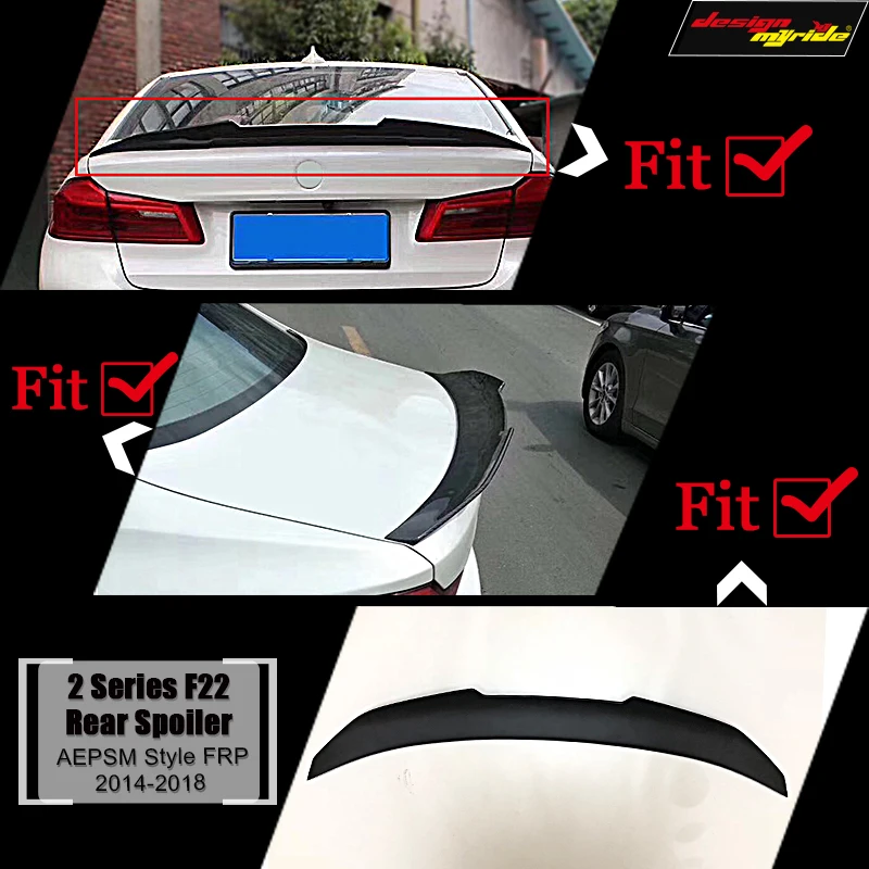 F22 Tail Wing Rear Spoiler PSM Style FRP Primer black For BMW 2-series 220i 228i 230i 235i wing Trunk Lip 2014-18 | Автомобили и
