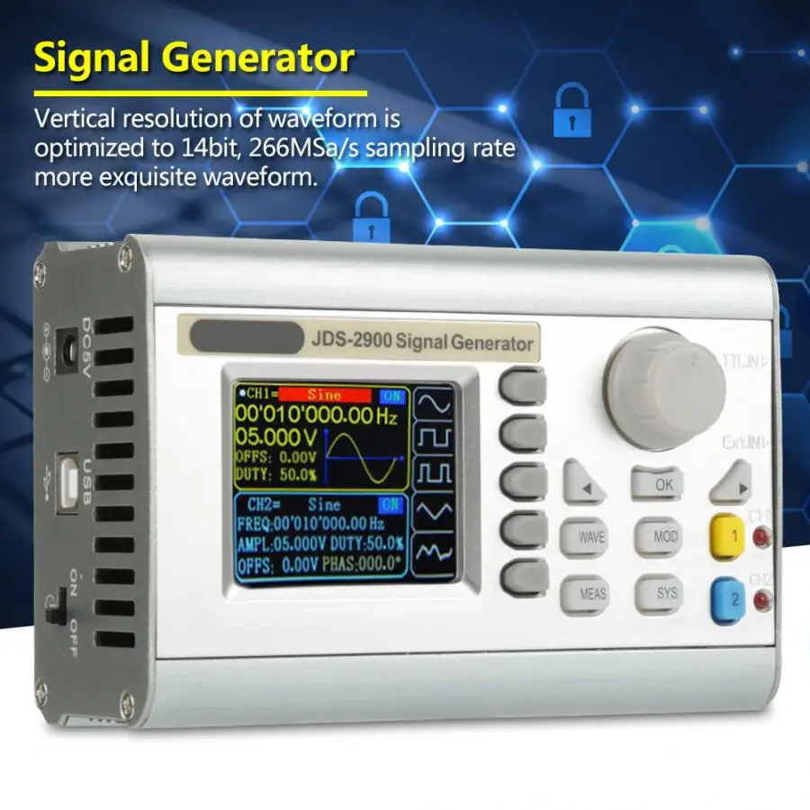 Цифровой осциллограф AC100-240V источник сигнала JDS2900 DDS функция генератор сигналов счетчик логический анализатор