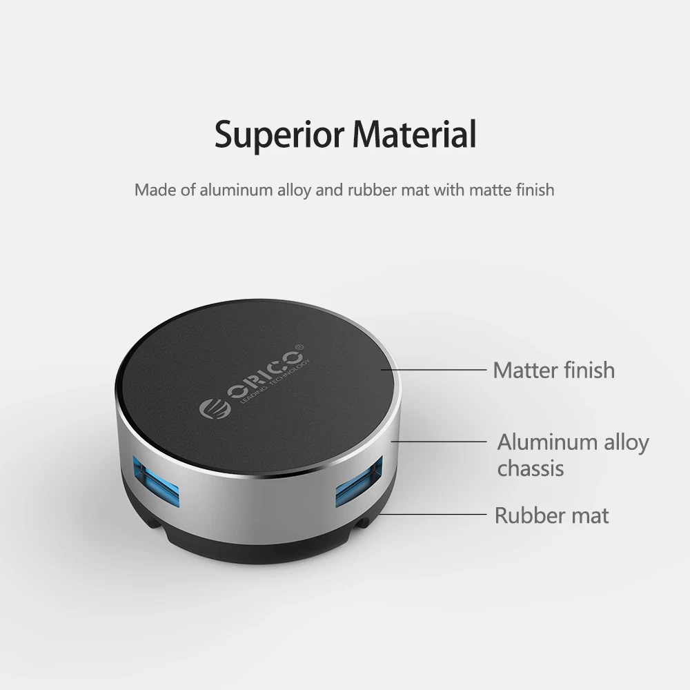 Алюминиевый usb хаб ORICO с 3 портами USB 0 Круглый концентратор кабелем для мыши