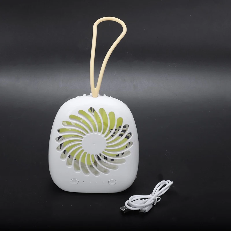 Top Sale Vertical With Lanyard Led Light Mini Portable Small Fan Charging Usb Handheld Fan-White | Бытовая техника