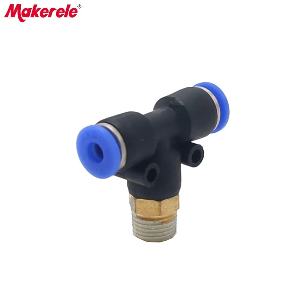 

Pneumatic fittings 3-way PB4-01/02/m5 T-shaped external thread pneumatic outer diameter hose gas quick connector 1pcs