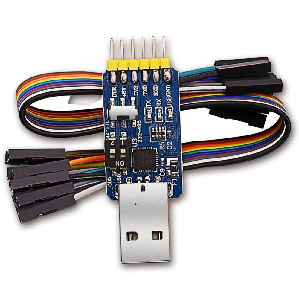 Преобразователь 6 в 1 с USB CP2102 на TTL RS232 RS485 Windows 7 8 Linux | Компьютеры и офис