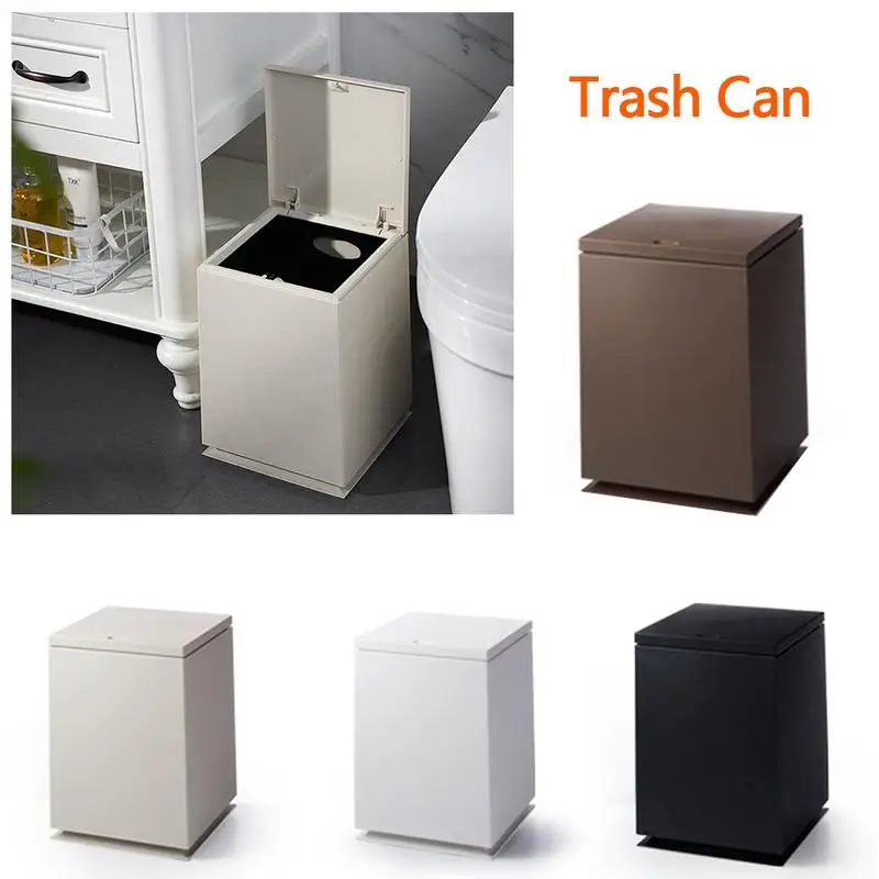 Узкие мусорные контейнеры и ванная комната с крышкой щетка мусорный мешок куб