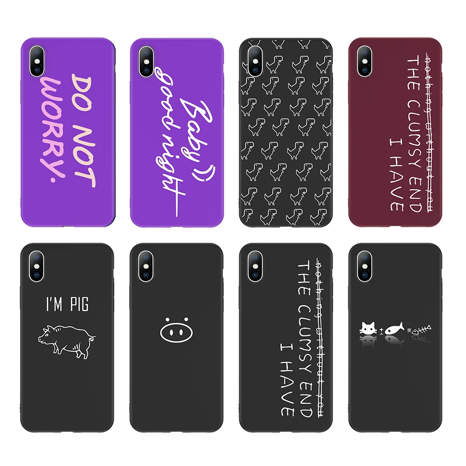 Soft Silicone Phone Case For iPhone 5S SE 6 6S 7 8 Plus X Cover PIG case for iphone Xr Xs Max |