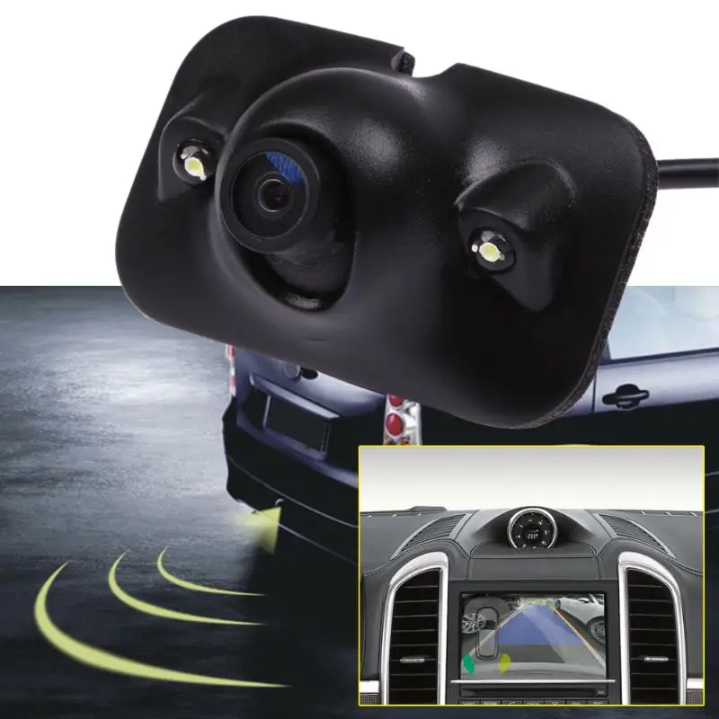 Car Rear View Reverse Backup Camera Auto Rearview Cam De Recul 2 Led Light Night Vision Parking Assistance Achteruitrijcamera | Автомобили