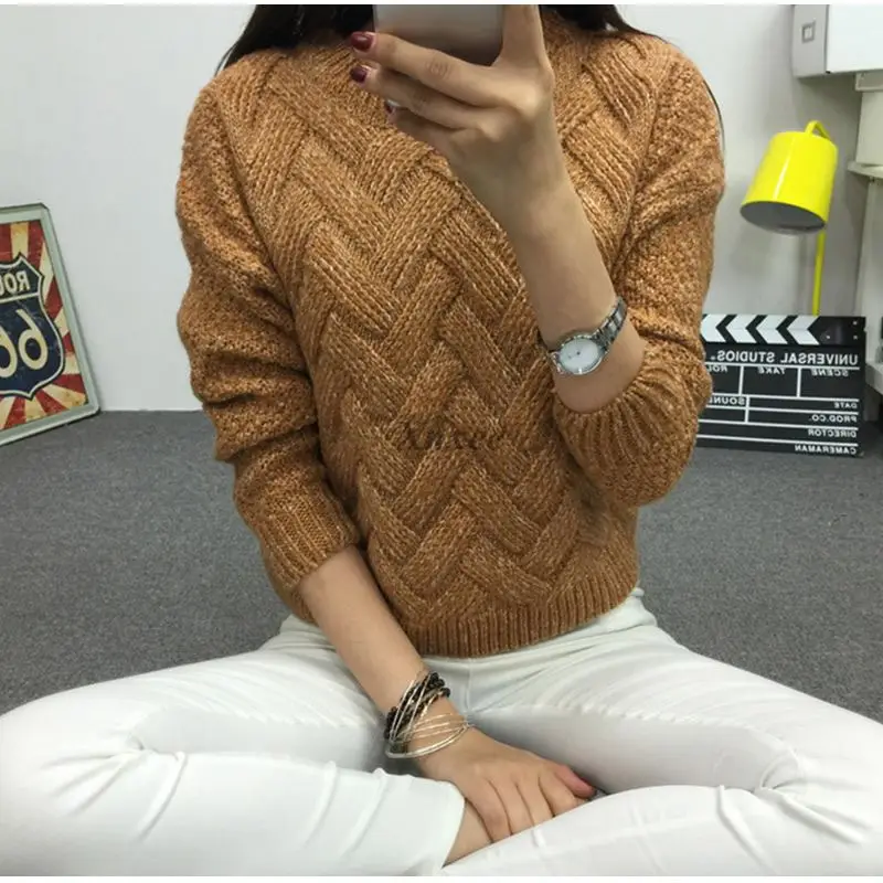 Winter O-neck Women's Sweater Jersey Woman Mohair Knitted Twisted Thick Warm Lady's Pullover 2020 College Jumper Women Gray | Женская
