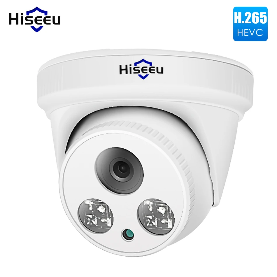 Купольная камера видеонаблюдения Hiseeu HD 1080P POE IP 2 МП H.265 подходит для дома с ночным