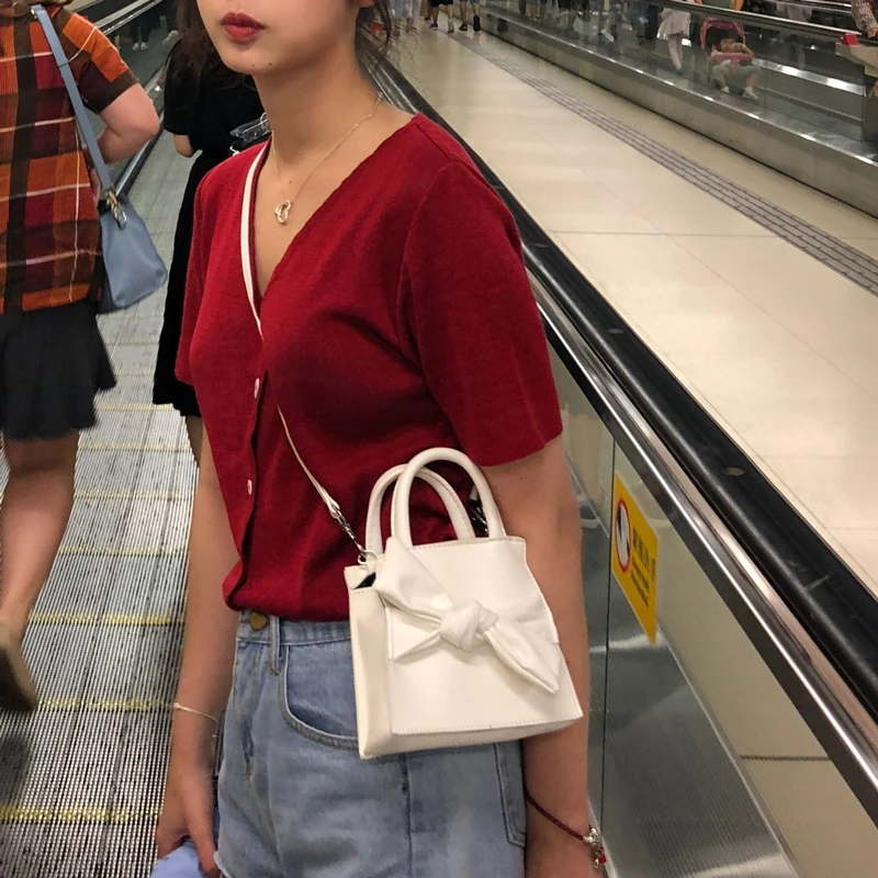 Женская сумка 2018 осень и зима новый дизайн карманы с бантом милая Портативная