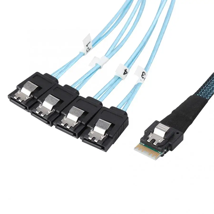 2019 новый кабель передачи данных для сервера HDD Mini SAS 38P SFF 8654 to 4xSATA|Кабели данных| |