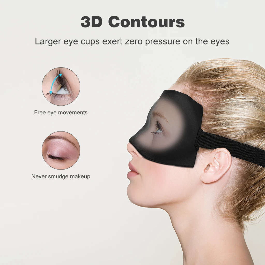 LANGRIA 3D маска для глаз без давления сна с дышащей пеной памяти регулируемыми