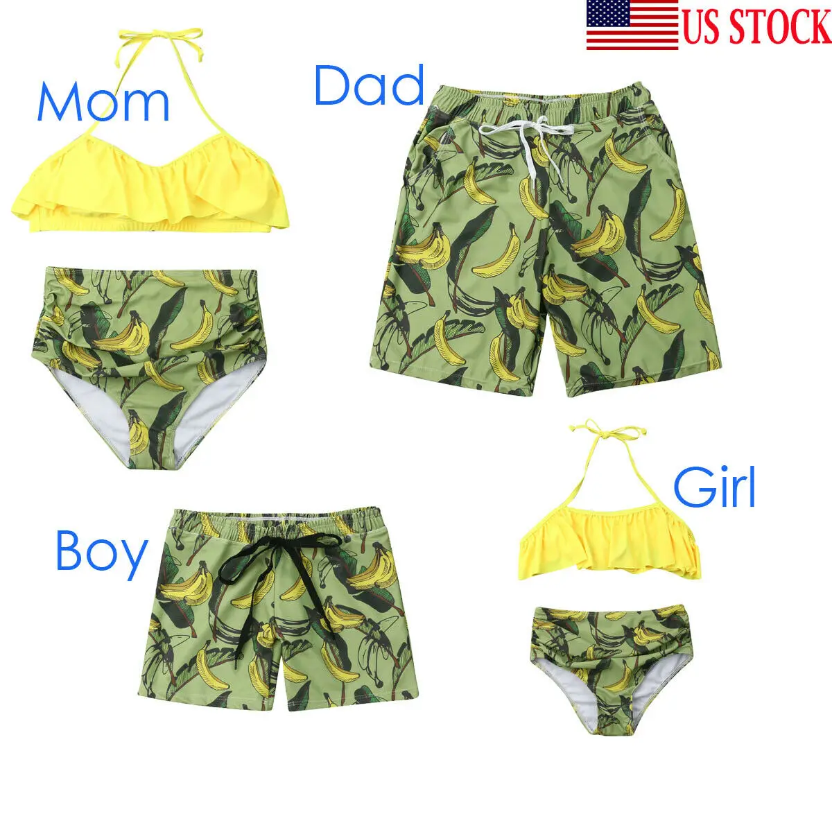 Семейные парные женщины Pudcoco дети девочки купальник мама дочь бикини