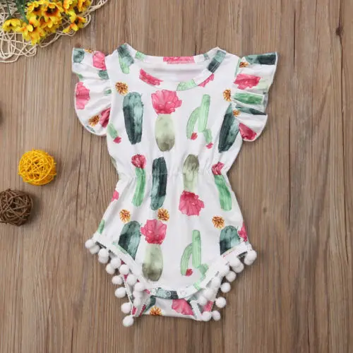 Летняя одежда с короткими рукавами для новорожденных и маленьких девочек милый - Фото №1