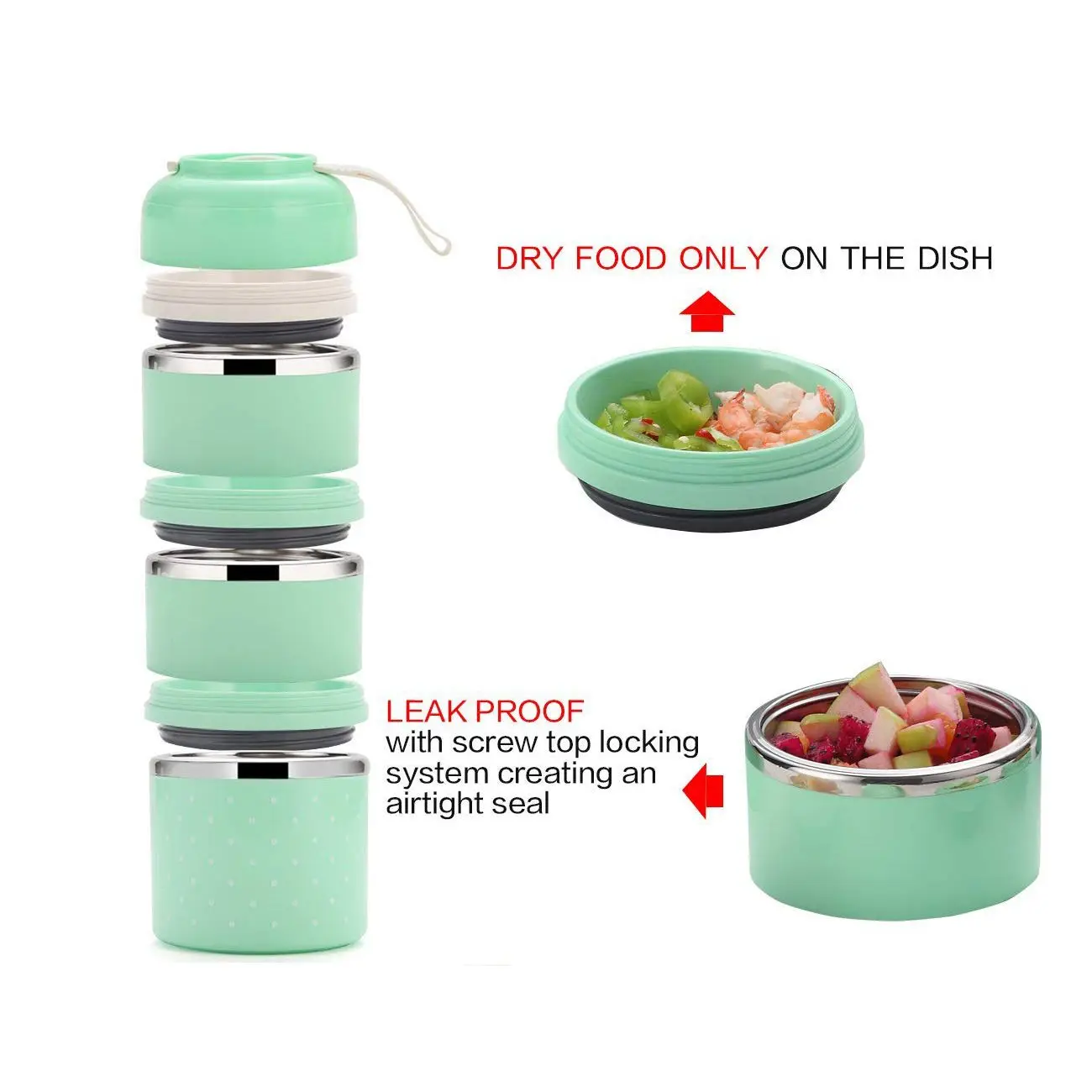 Lunch Box Stainless Steel Leakproof Food Storage Containers with Insulated for Adult and Office Blue | Дом и сад