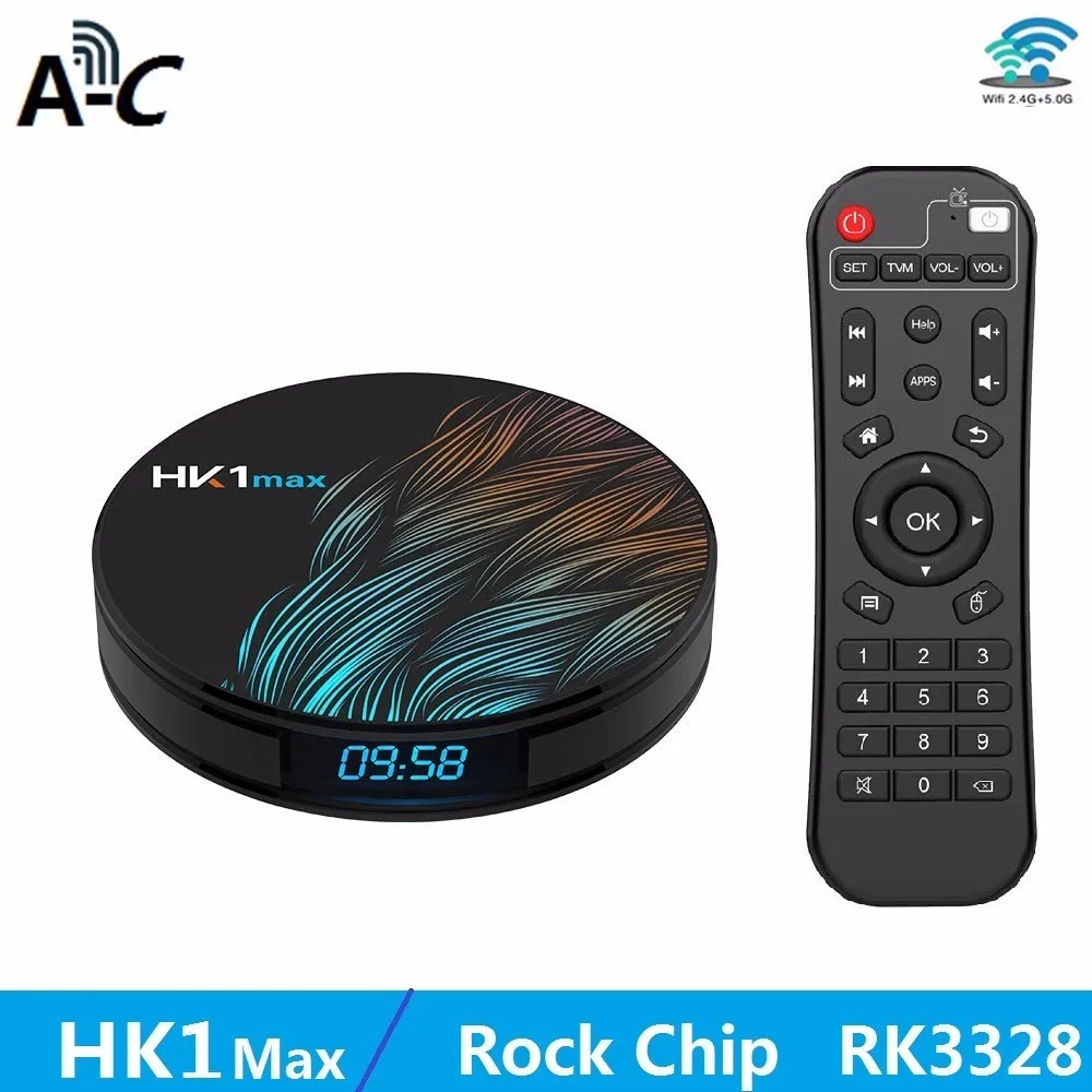 Новый Hk1 Max Smart Tv Box Android Rk3328 четырехъядерный 9 0 2 4 г/5 г двойной Wifi Гб оперативной