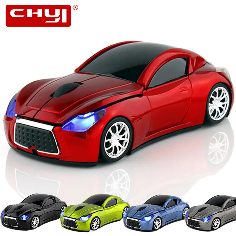 

CHYI 2.4Ghz Wireless Car Mouse Sports Car Mouse 1600 DPI USB Computer Optical 3D Mice With LED Light Child Gift For PC Laptop