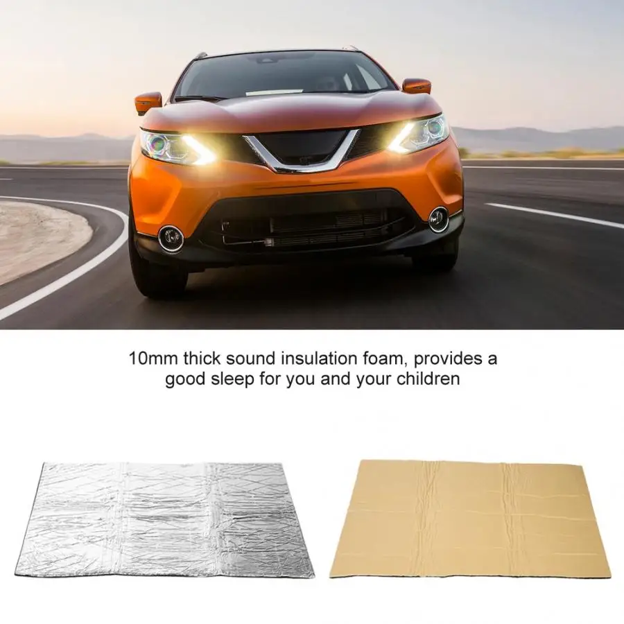 sound insulation 24*40inch 10mm Car Sound Proofing Foam Deadening Vehicle Heat Insulation Mat Waterproof car tools | Автомобили и