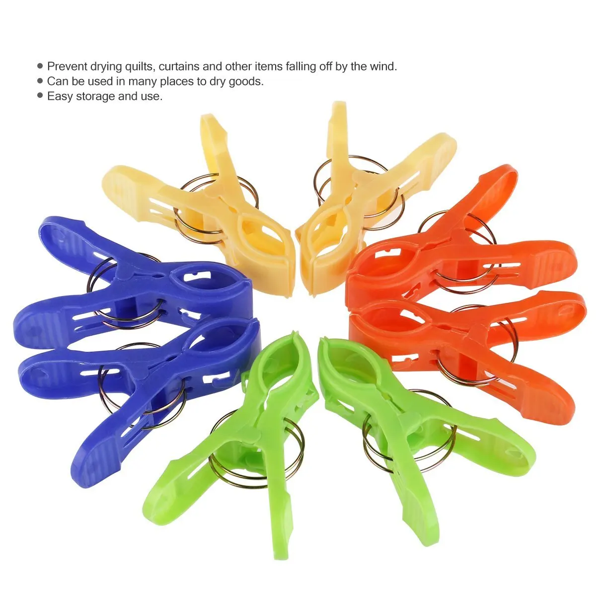 12 Pcs Towel Clips Plastic Jumbo Size Pool Holder Keep Towels Clothes Quilt Blanket from Blowing Away or Sliding Down | Дом и сад
