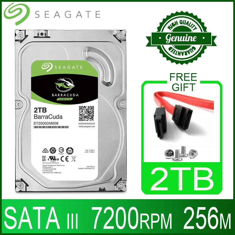 Жесткий диск Seagate 2 ТБ внутренний жесткий HDD для настольного компьютера 2000 Гб 7200