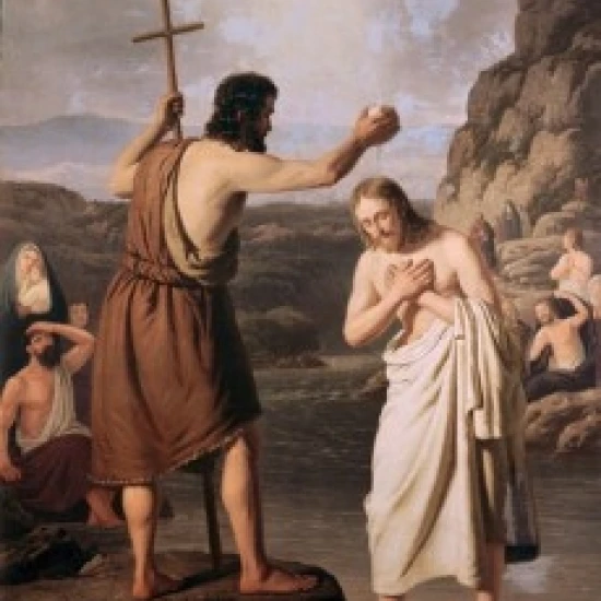Крещение Иисуса Йохана Петра раадсига (1806 1882 датский) плакат печать (24x36)|Таблички