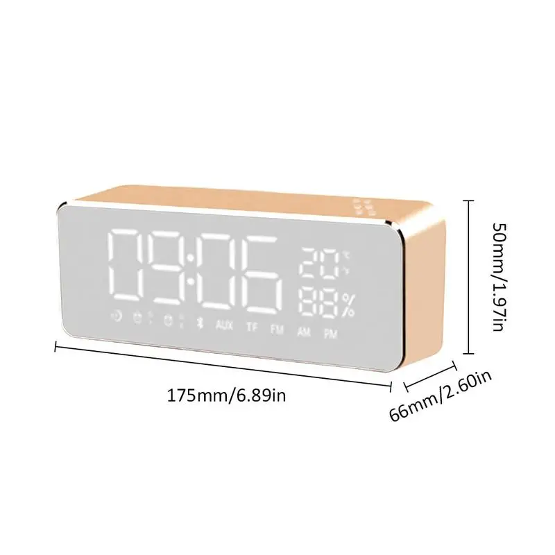 Беспроводная портативная bluetooth колонка с будильником экраном металлическим