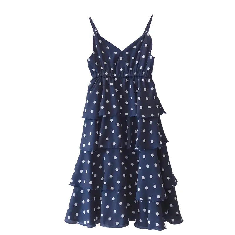 Женское длинное платье в горошек PPXX платья для мамы и дочки Семейные комплекты