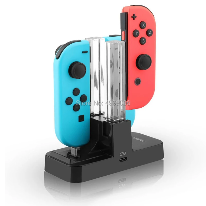 Зарядная док-станция со светодиодный подсветкой подставка для контроллера Nintendo