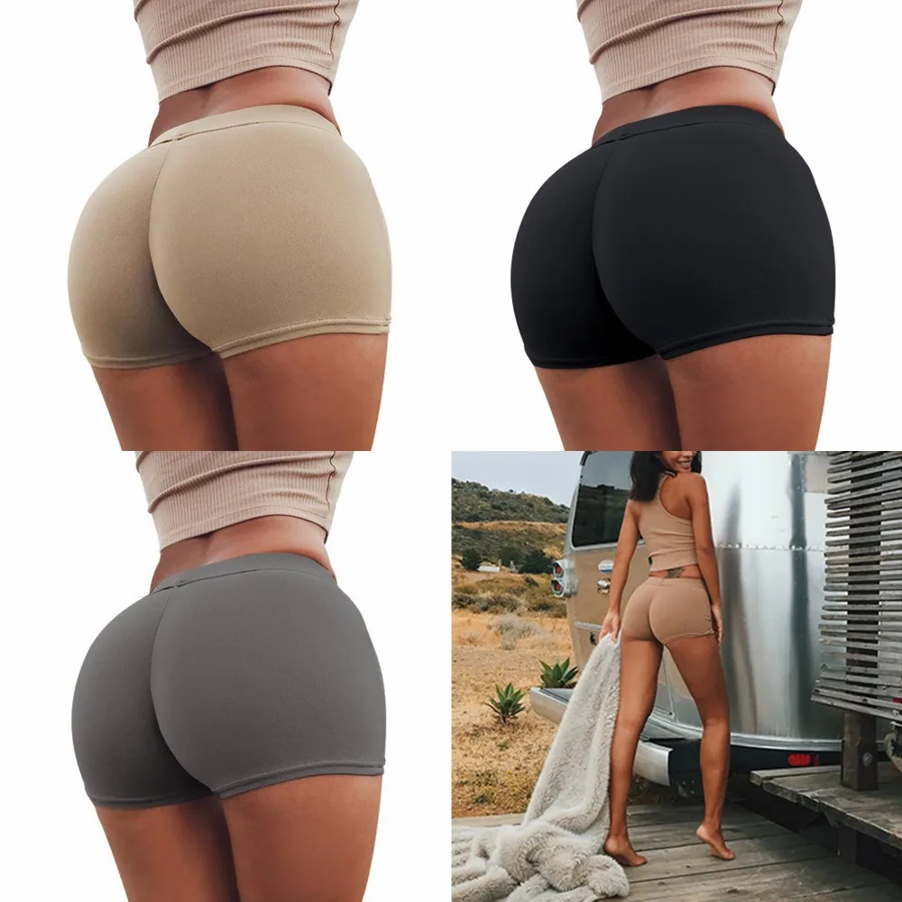 

Sexy Gym Milk Silk Butt Lift Shorts Women Sports Bouncy Stretch Fitness Short Pants Mini Shorts Tight Skinny Casual Summer Solid
