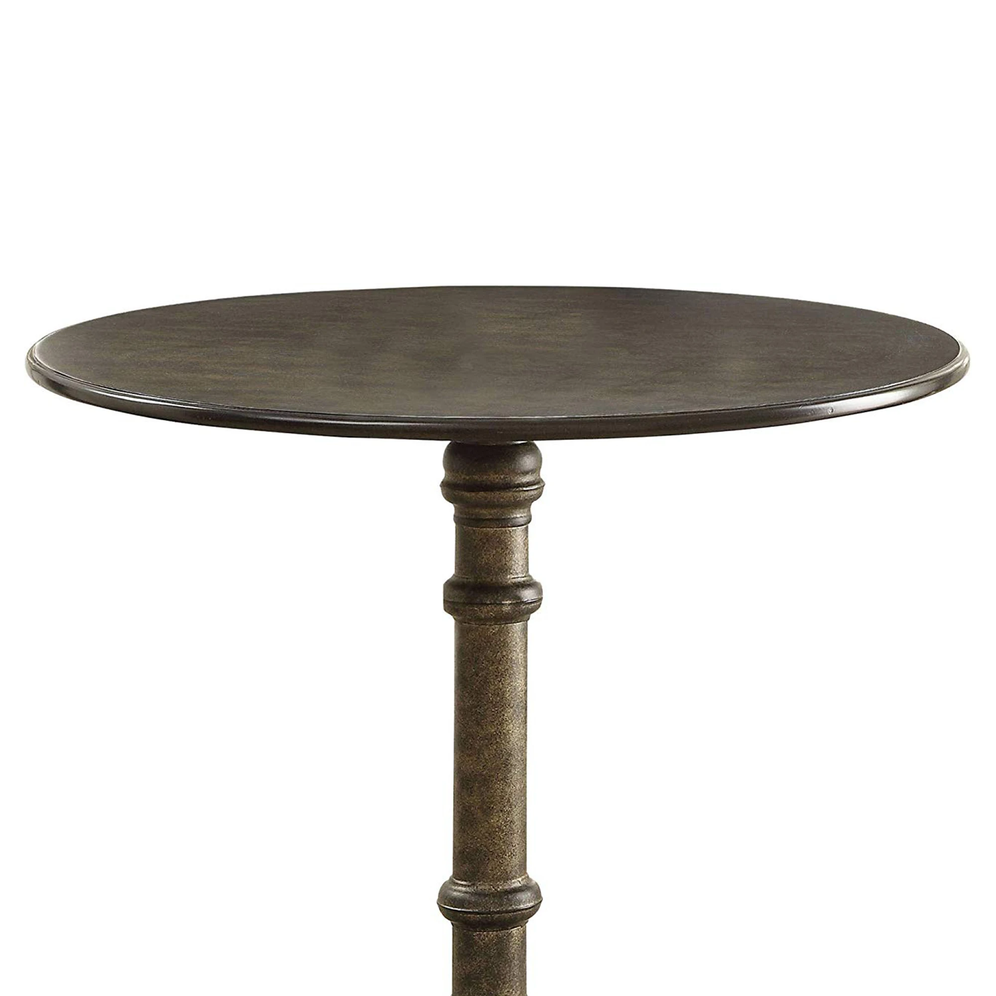 Round Transitional Metal Bistro Dining Table Bronze | Мебель