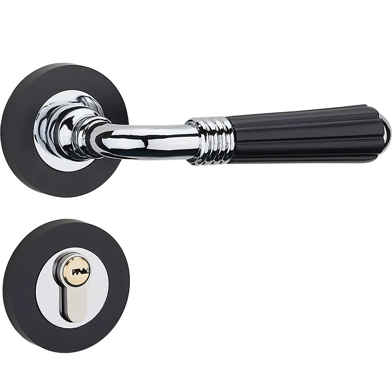 

European style Room door lock Indoor bedroom Solid wood bathroom door Locks Household Wooden Doors handle Mute Simplicity