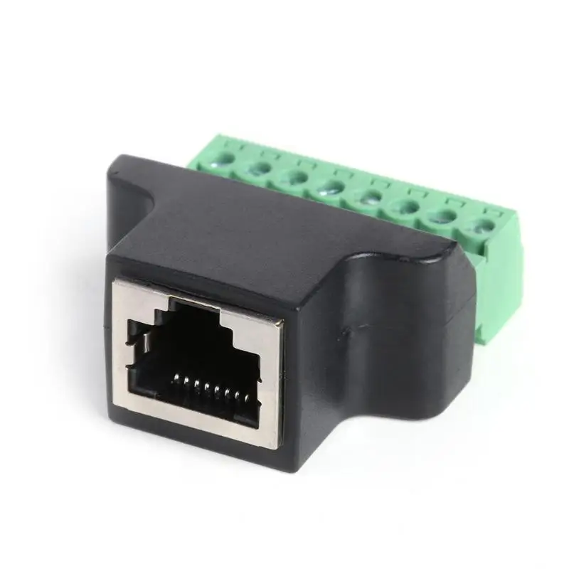 RJ45 гнездо к винтовой клемме 8 контактный разъем Ethernet кабель адаптер для системы