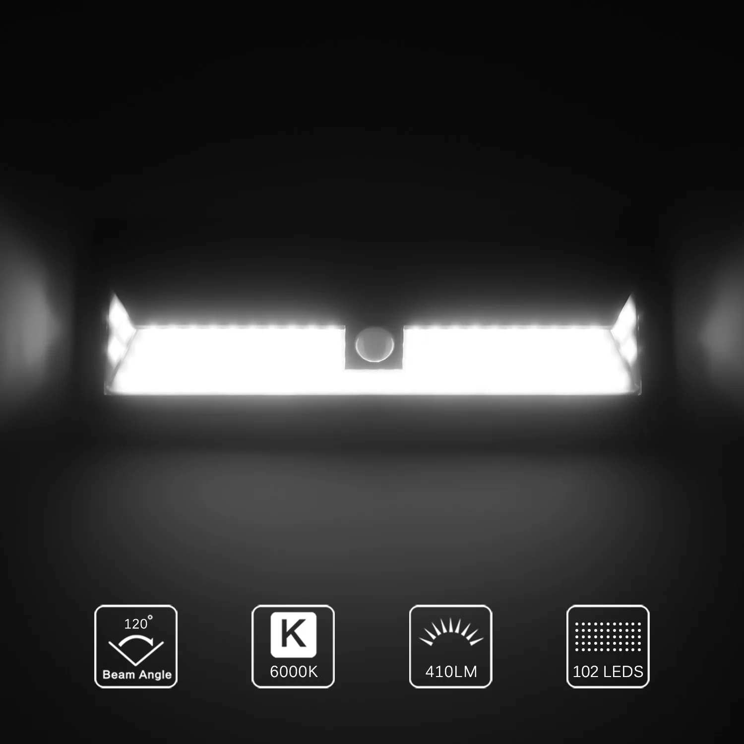 Водонепроницаемый настенный светильник с 102 светодиодный на солнечной батарее