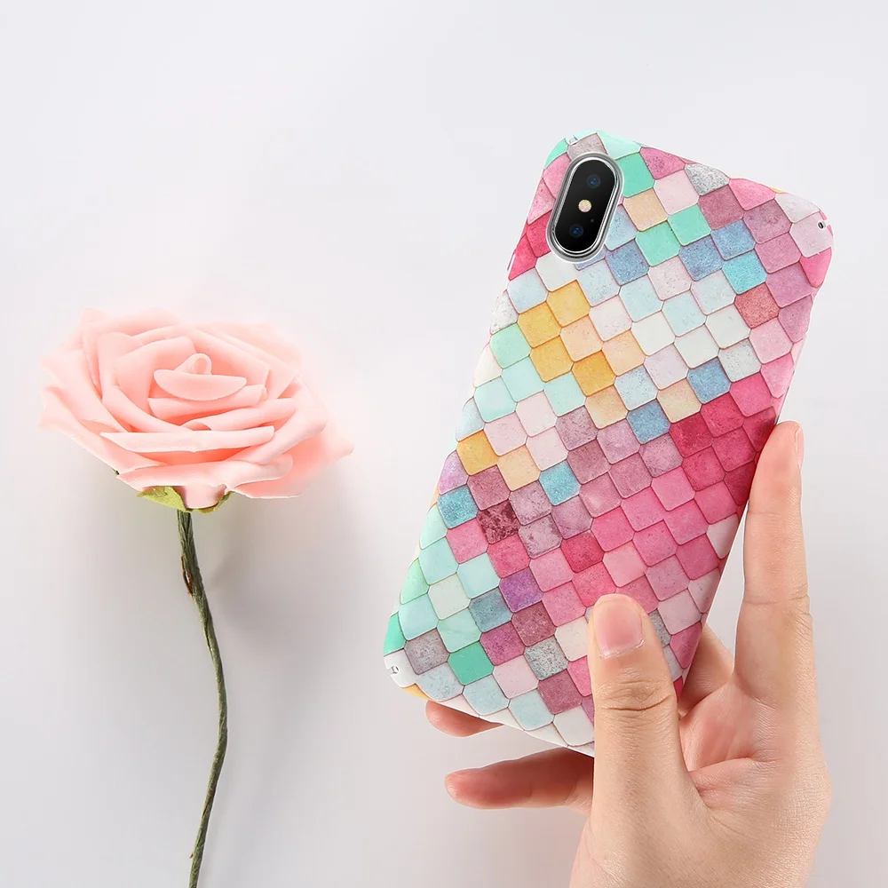 KISSCASE цветной чехол для iPhone X XR XS Max 3D рельефный задний Чехол с рисунком 8 7 6s 6 Plus 5 S SE