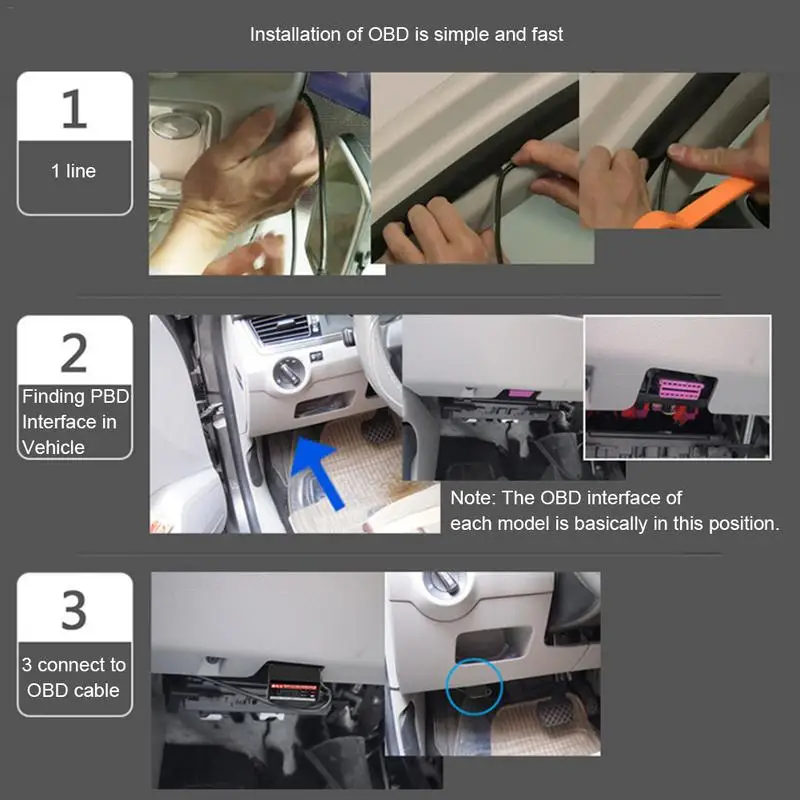 Non-destructive Power Acquisition Step-down Cable Of Intelligent OBD Driving Recorder USB Module Port 12V To 5V Parking Monitori |