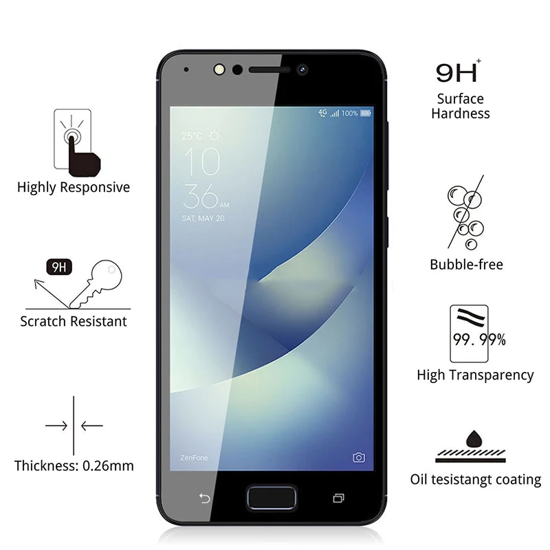 Защитное стекло для Zenfone 4 Max Для ZC520KL чехол из закаленного стекла 4max zc520 kl zc 520kl