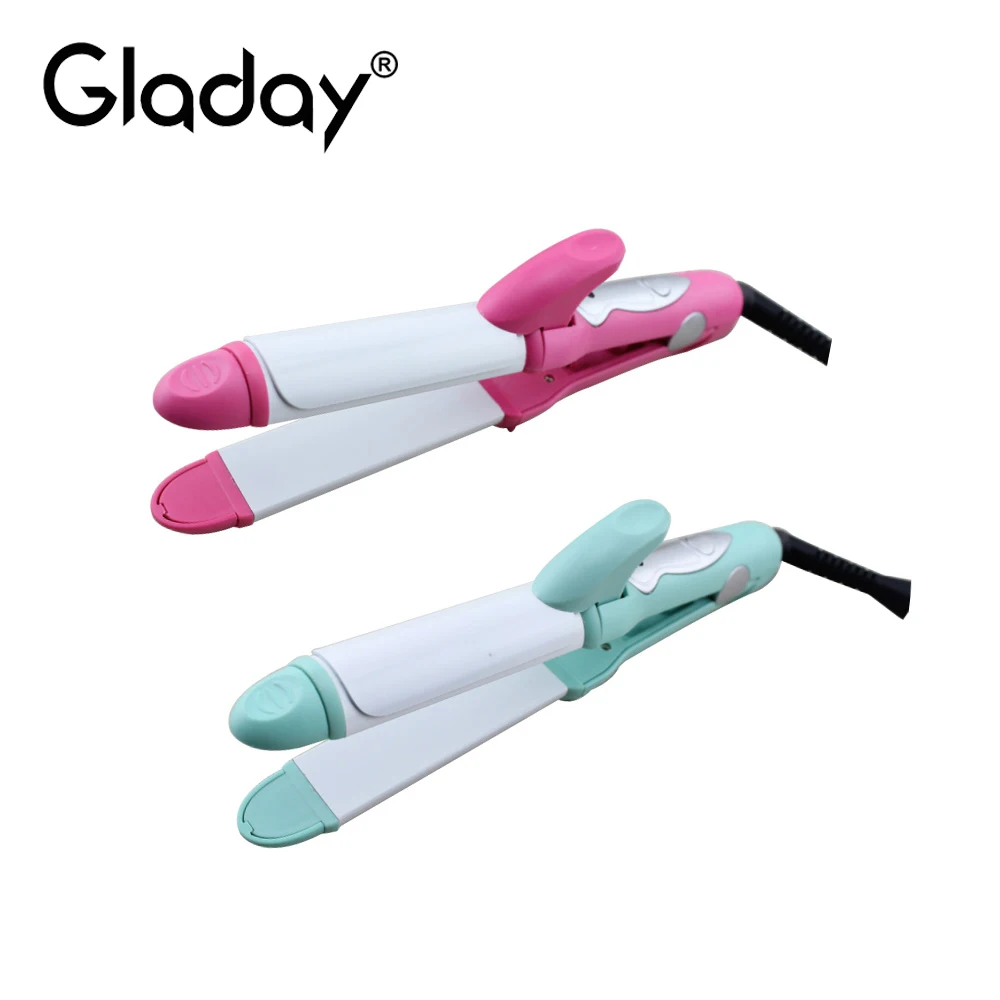 Gladay 2 в 1 Мини портативные электрические бигуди для волос прямые волосы