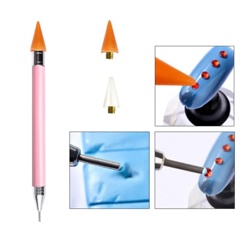 1pcs Wax Dotting Pen Dual-ended Pencils Rhinestone Picker Nail Tools Steel Handle Random Color Art |