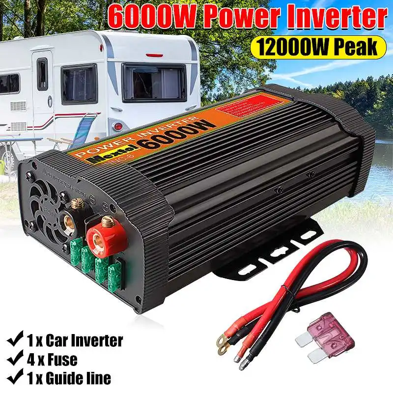 Утилита инвертор 12V 110V 12000W пики Авто Модифицированная синусоида 6000 Вт Напряжение