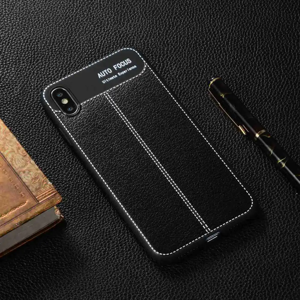 Чехол KISS в стиле ретро деловой кожаный чехол для iPhone X XR с рисунком личи 7 8 6 6S Plus 5 5S