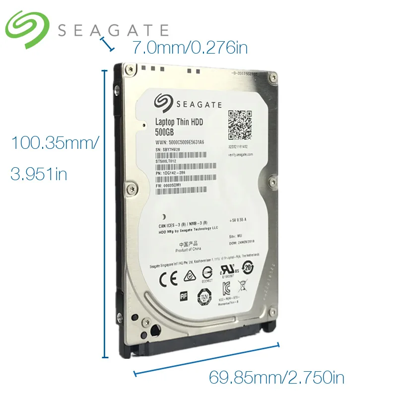 Seagate 500 GB ноутбук жесткий диск Гб 2 5 &quotВнутренний HD Жесткий SATA III 6 ГБ/сек. 16M Кэш 7 мм