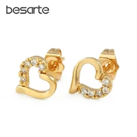heart stud earrings for women oorbel boucles doreilles femme brincos aro gold earings ohrringe orecchini wedding jewelry e3059