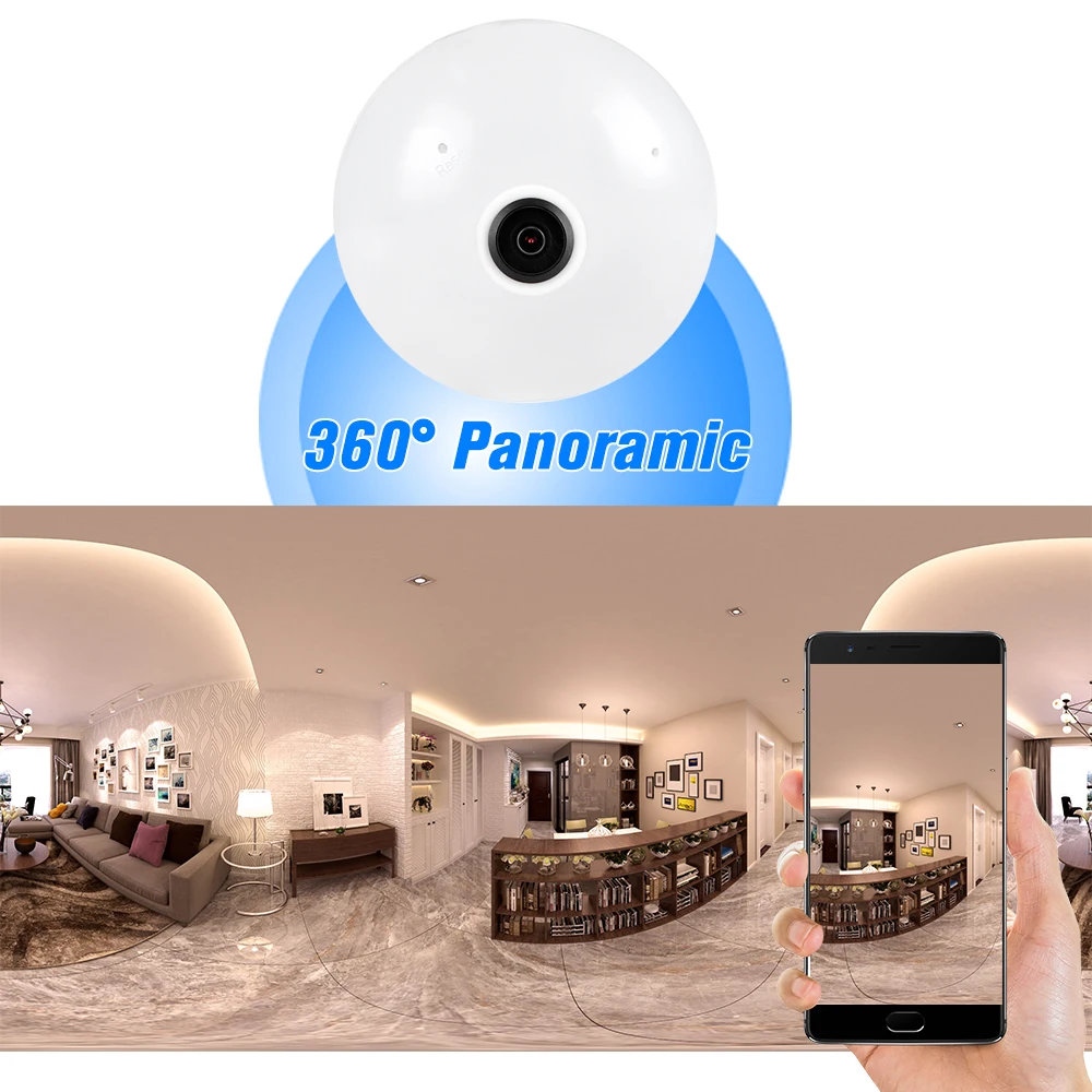 1080P 200 Вт IP камера 360 градусов панорамная WiFi Беспроводная ночного видения 2 ходовой